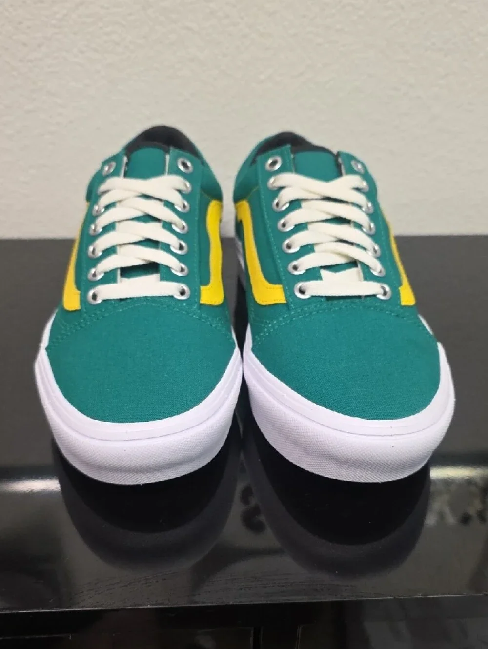 Vans Customs ComfyCush Old Skool Teal Yellow Mens 8 Womens 9.5 New